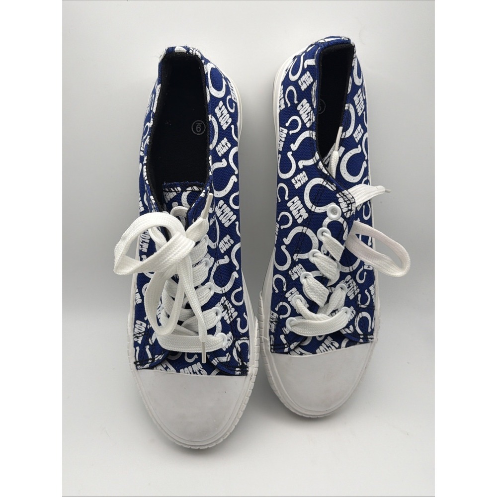 Foco Indianapolis Colts Womens Size 9 Low Top Repeat Print Canvas Shoe